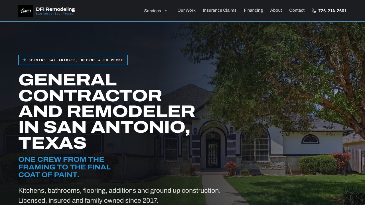 DFI Remodeling website by M Studio